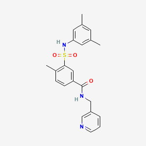 molecular formula C22H23N3O3S B4740123 3-{[(3,5-dimethylphenyl)amino]sulfonyl}-4-methyl-N-(3-pyridinylmethyl)benzamide 