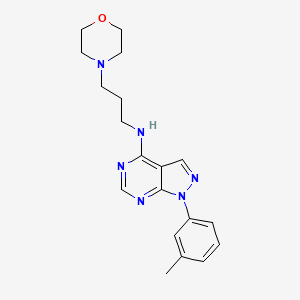 molecular formula C19H24N6O B4740145 1-(3-methylphenyl)-N-[3-(4-morpholinyl)propyl]-1H-pyrazolo[3,4-d]pyrimidin-4-amine 