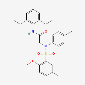 molecular formula C28H34N2O4S B4740229 N-(2,6-diethylphenyl)-2-(N-(2-methoxy-5-methylphenyl)sulfonyl-3,4-dimethylanilino)acetamide 