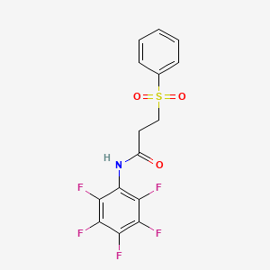 molecular formula C15H10F5NO3S B4740244 N~1~-(2,3,4,5,6-PENTAFLUOROPHENYL)-3-(PHENYLSULFONYL)PROPANAMIDE 