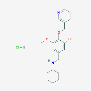 molecular formula C20H26BrClN2O2 B4740319 N-[[3-bromo-5-methoxy-4-(pyridin-3-ylmethoxy)phenyl]methyl]cyclohexanamine;hydrochloride 
