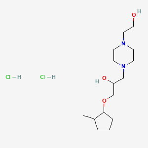molecular formula C15H32Cl2N2O3 B4740322 1-[4-(2-hydroxyethyl)-1-piperazinyl]-3-[(2-methylcyclopentyl)oxy]-2-propanol dihydrochloride 