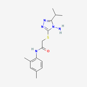 molecular formula C15H21N5OS B4740352 2-[(4-amino-5-propan-2-yl-1,2,4-triazol-3-yl)sulfanyl]-N-(2,4-dimethylphenyl)acetamide 