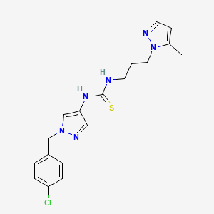 molecular formula C18H21ClN6S B4740470 N-[1-(4-chlorobenzyl)-1H-pyrazol-4-yl]-N'-[3-(5-methyl-1H-pyrazol-1-yl)propyl]thiourea 