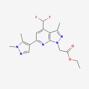 molecular formula C17H19F2N5O2 B4740509 ETHYL 2-[4-(DIFLUOROMETHYL)-6-(1,5-DIMETHYL-1H-PYRAZOL-4-YL)-3-METHYL-1H-PYRAZOLO[3,4-B]PYRIDIN-1-YL]ACETATE 