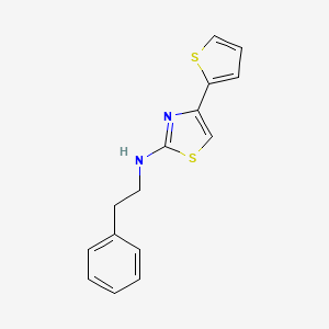 molecular formula C15H14N2S2 B4740835 N-(2-phenylethyl)-4-thiophen-2-yl-1,3-thiazol-2-amine 