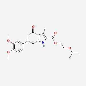 molecular formula C23H29NO6 B4740845 2-(propan-2-yloxy)ethyl 6-(3,4-dimethoxyphenyl)-3-methyl-4-oxo-4,5,6,7-tetrahydro-1H-indole-2-carboxylate 