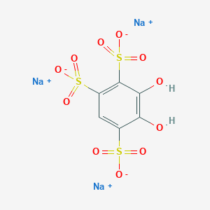 molecular formula C6H3Na3O11S3 B047412 1,2,4-Benzenetrisulfonic acid, 5,6-dihydroxy-, trisodium salt CAS No. 112935-85-0