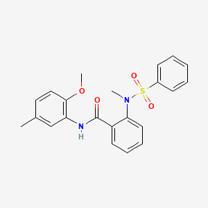 molecular formula C22H22N2O4S B4741206 N-(2-methoxy-5-methylphenyl)-2-[methyl(phenylsulfonyl)amino]benzamide 