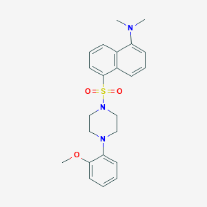 molecular formula C23H27N3O3S B047415 N-Dansyl-1-(2-methoxyphenyl)piperazine CAS No. 439935-18-9