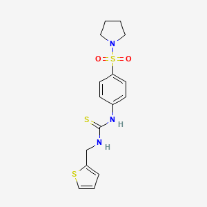 molecular formula C16H19N3O2S3 B4742047 N-[4-(1-pyrrolidinylsulfonyl)phenyl]-N'-(2-thienylmethyl)thiourea 