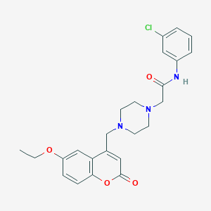 molecular formula C24H26ClN3O4 B4742133 N-(3-chlorophenyl)-2-{4-[(6-ethoxy-2-oxo-2H-chromen-4-yl)methyl]piperazin-1-yl}acetamide 