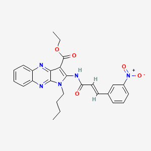 molecular formula C26H25N5O5 B4742183 ethyl 1-butyl-2-{[3-(3-nitrophenyl)acryloyl]amino}-1H-pyrrolo[2,3-b]quinoxaline-3-carboxylate 
