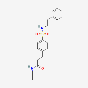 molecular formula C21H28N2O3S B4742290 N-tert-butyl-3-[4-(2-phenylethylsulfamoyl)phenyl]propanamide 