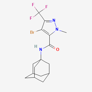 molecular formula C16H19BrF3N3O B4742498 N-(1-ADAMANTYL)-4-BROMO-1-METHYL-3-(TRIFLUOROMETHYL)-1H-PYRAZOLE-5-CARBOXAMIDE 
