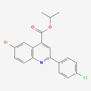 molecular formula C19H15BrClNO2 B4742589 Propan-2-yl 6-bromo-2-(4-chlorophenyl)quinoline-4-carboxylate 