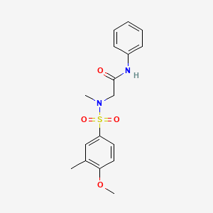 molecular formula C17H20N2O4S B4742612 N~2~-[(4-methoxy-3-methylphenyl)sulfonyl]-N~2~-methyl-N-phenylglycinamide 