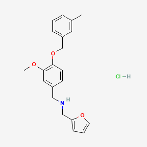 molecular formula C21H24ClNO3 B4742786 N-(furan-2-ylmethyl)-1-[3-methoxy-4-[(3-methylphenyl)methoxy]phenyl]methanamine;hydrochloride 
