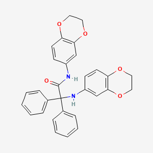 molecular formula C30H26N2O5 B4742806 N-(2,3-dihydro-1,4-benzodioxin-6-yl)-2-(2,3-dihydro-1,4-benzodioxin-6-ylamino)-2,2-diphenylacetamide 