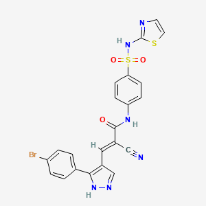 molecular formula C22H15BrN6O3S2 B4743063 3-[3-(4-bromophenyl)-1H-pyrazol-4-yl]-2-cyano-N-{4-[(1,3-thiazol-2-ylamino)sulfonyl]phenyl}acrylamide 