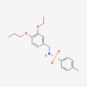 molecular formula C19H25NO4S B4743077 N-[(3-ethoxy-4-propoxyphenyl)methyl]-4-methylbenzenesulfonamide 