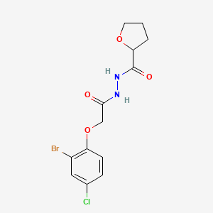 molecular formula C13H14BrClN2O4 B4743105 N'-[2-(2-bromo-4-chlorophenoxy)acetyl]tetrahydro-2-furancarbohydrazide 