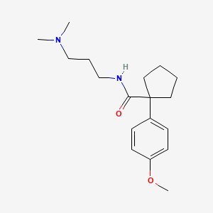 molecular formula C18H28N2O2 B4743115 N-[3-(dimethylamino)propyl]-1-(4-methoxyphenyl)cyclopentane-1-carboxamide 