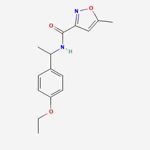 molecular formula C15H18N2O3 B4743166 N-[1-(4-ethoxyphenyl)ethyl]-5-methyl-1,2-oxazole-3-carboxamide 