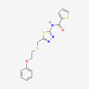 molecular formula C16H15N3O2S3 B4743182 N-[5-(2-phenoxyethylsulfanylmethyl)-1,3,4-thiadiazol-2-yl]thiophene-2-carboxamide 