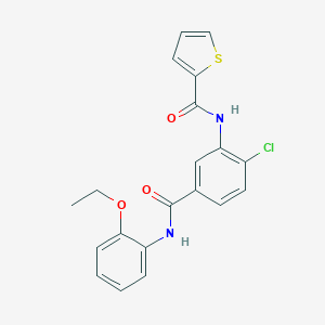 molecular formula C20H17ClN2O3S B474319 N-{2-chloro-5-[(2-ethoxyanilino)carbonyl]phenyl}-2-thiophenecarboxamide CAS No. 873209-36-0