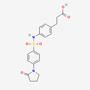 molecular formula C19H20N2O5S B4743217 3-[4-({[4-(2-Oxopyrrolidin-1-yl)phenyl]sulfonyl}amino)phenyl]propanoic acid 