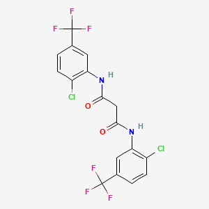 molecular formula C17H10Cl2F6N2O2 B4743239 N,N'-bis[2-chloro-5-(trifluoromethyl)phenyl]propanediamide 