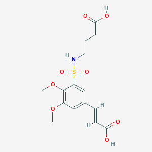 molecular formula C15H19NO8S B4743250 4-{5-[(1E)-2-CARBOXYETH-1-EN-1-YL]-2,3-DIMETHOXYBENZENESULFONAMIDO}BUTANOIC ACID 