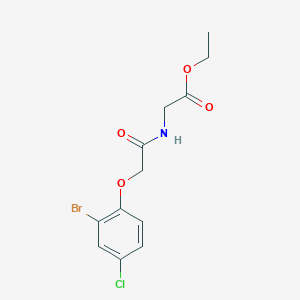molecular formula C12H13BrClNO4 B4743333 ethyl N-[(2-bromo-4-chlorophenoxy)acetyl]glycinate 