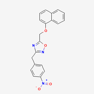 molecular formula C20H15N3O4 B4743345 5-(Naphthalen-1-yloxymethyl)-3-[(4-nitrophenyl)methyl]-1,2,4-oxadiazole 