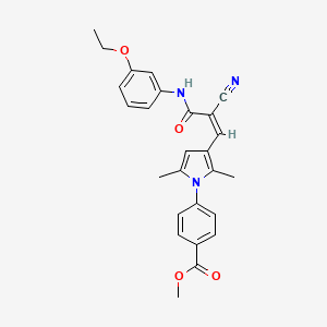 molecular formula C26H25N3O4 B4743349 methyl 4-(3-{(1Z)-2-cyano-3-[(3-ethoxyphenyl)amino]-3-oxoprop-1-en-1-yl}-2,5-dimethyl-1H-pyrrol-1-yl)benzoate 