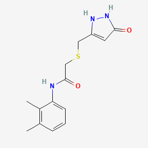 molecular formula C14H17N3O2S B4743356 N-(2,3-dimethylphenyl)-2-[(5-oxo-1,2-dihydropyrazol-3-yl)methylsulfanyl]acetamide 