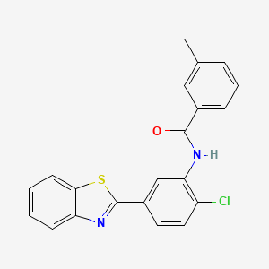 molecular formula C21H15ClN2OS B4743358 N-[5-(1,3-benzothiazol-2-yl)-2-chlorophenyl]-3-methylbenzamide 