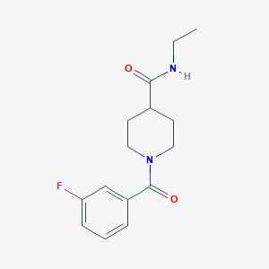 molecular formula C15H19FN2O2 B4743365 N-ethyl-1-(3-fluorobenzoyl)piperidine-4-carboxamide 