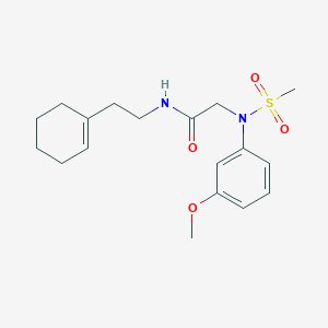 molecular formula C18H26N2O4S B4743401 N-[2-(cyclohex-1-en-1-yl)ethyl]-N~2~-(3-methoxyphenyl)-N~2~-(methylsulfonyl)glycinamide 