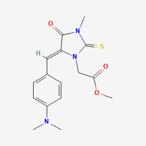 molecular formula C16H19N3O3S B4743683 methyl {5-[4-(dimethylamino)benzylidene]-3-methyl-4-oxo-2-thioxo-1-imidazolidinyl}acetate 