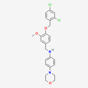 molecular formula C25H26Cl2N2O3 B4743696 N-[[4-[(2,4-dichlorophenyl)methoxy]-3-methoxyphenyl]methyl]-4-morpholin-4-ylaniline 
