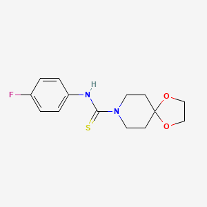 molecular formula C14H17FN2O2S B4743733 N-(4-fluorophenyl)-1,4-dioxa-8-azaspiro[4.5]decane-8-carbothioamide 