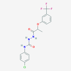 molecular formula C17H15ClF3N3O3 B4743762 N-(4-chlorophenyl)-2-{2-[3-(trifluoromethyl)phenoxy]propanoyl}hydrazinecarboxamide 