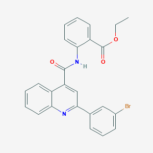 molecular formula C25H19BrN2O3 B4743766 ethyl 2-({[2-(3-bromophenyl)-4-quinolinyl]carbonyl}amino)benzoate 