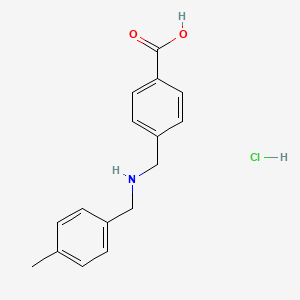 molecular formula C16H18ClNO2 B4743771 4-[[(4-Methylphenyl)methylamino]methyl]benzoic acid;hydrochloride 