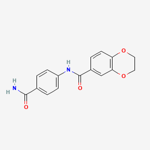 molecular formula C16H14N2O4 B4743791 N-(4-carbamoylphenyl)-2,3-dihydro-1,4-benzodioxine-6-carboxamide 