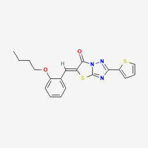 molecular formula C19H17N3O2S2 B4743879 (5Z)-5-(2-butoxybenzylidene)-2-thien-2-yl[1,3]thiazolo[3,2-b][1,2,4]triazol-6(5H)-one 