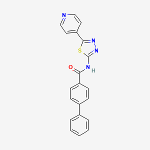 molecular formula C20H14N4OS B4743998 N-[5-(PYRIDIN-4-YL)-1,3,4-THIADIAZOL-2-YL]-[1,1'-BIPHENYL]-4-CARBOXAMIDE 