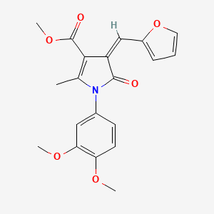 molecular formula C20H19NO6 B4744028 METHYL (4Z)-1-(3,4-DIMETHOXYPHENYL)-4-[(FURAN-2-YL)METHYLIDENE]-2-METHYL-5-OXO-4,5-DIHYDRO-1H-PYRROLE-3-CARBOXYLATE 